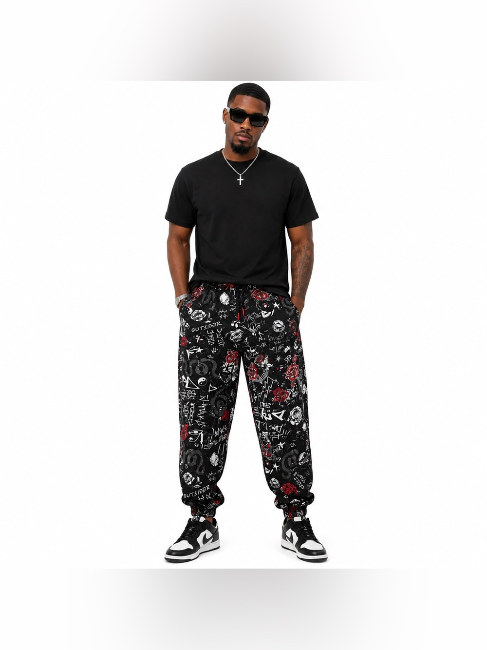 Fresh Prints of Bel-Air Graffiti Rose Jogger Lounge Pants Size XL NWT